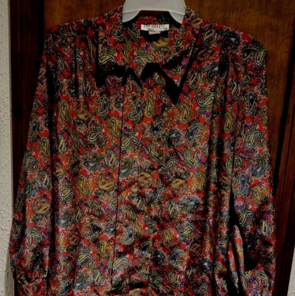 Truffles By YB Plus Size 16 Button Down Blouse Women's Made In The USA